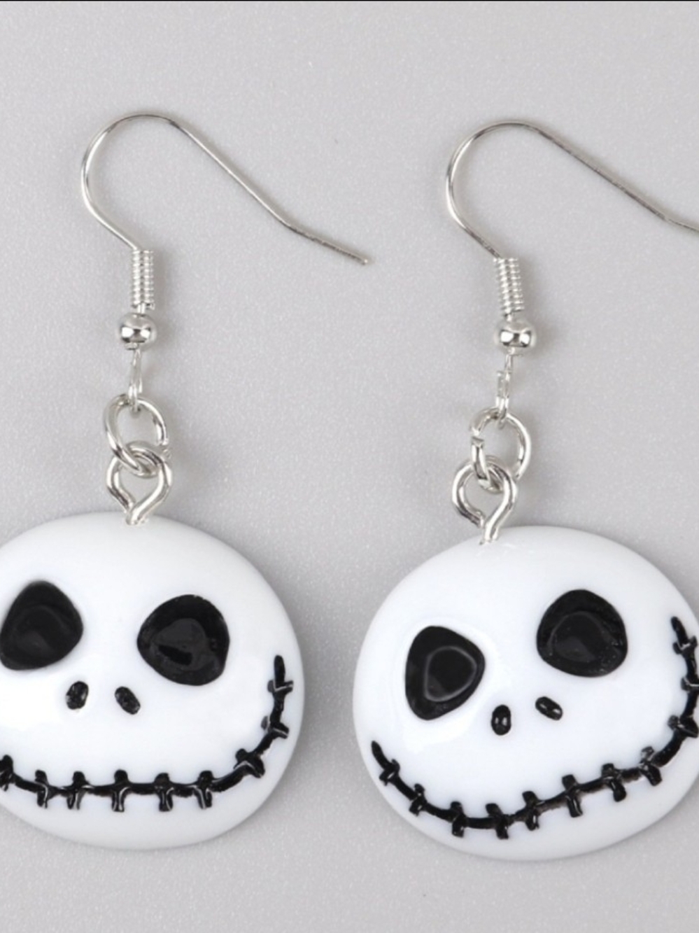 Jack Skellington Nightmare Before Christmas Acrylic Resin Drop Earrings-NEW!